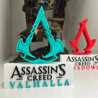 Placa Assassin's Creed Valhalla – Letreiro Gamer Mesa, Enfeite Setup, Eivor Viking 🪓🛡️
