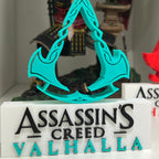 Placa Assassin's Creed Valhalla – Letreiro Gamer Mesa, Enfeite Setup, Eivor Viking 🪓🛡️