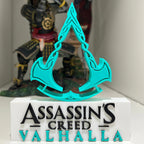 Placa Assassin's Creed Valhalla – Letreiro Gamer Mesa, Enfeite Setup, Eivor Viking 🪓🛡️
