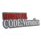 Placa Resident Evil Code: Veronica – Letreiro Logo Gamer, Enfeite Estante 🧬💎