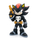 Boneco Shadow Justiceiro - Action Figure Colecionável - Estátua Sonic Justiceiro, Enfeite Gamer 🦔💀