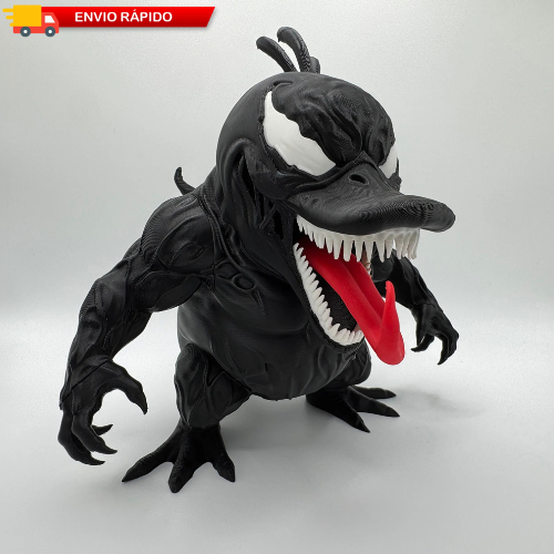 Boneco  Pato Donald Venom Estátua – Enfeite Setup Gamer, CCenário Estante Quarto Gamer, Presente Geek 🚀📦