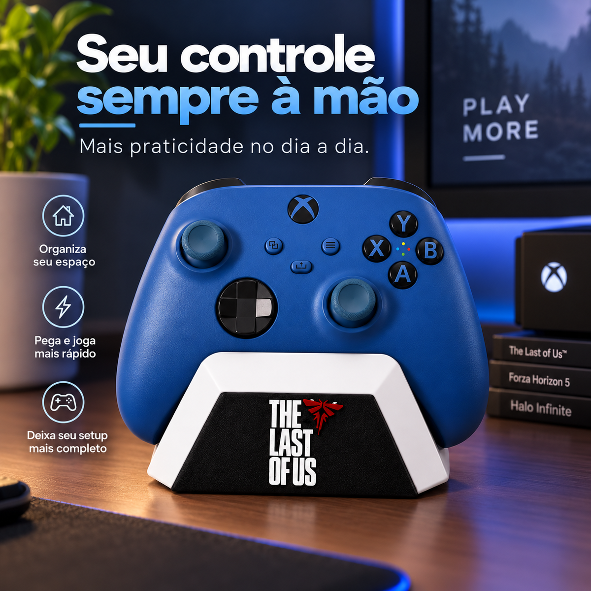 Suporte para Controle Xbox The Last of Us Base Organizador Gamer