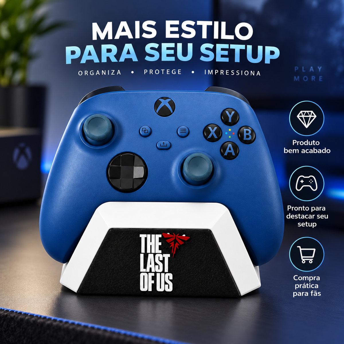 Suporte para Controle Xbox The Last of Us Base Organizador Gamer