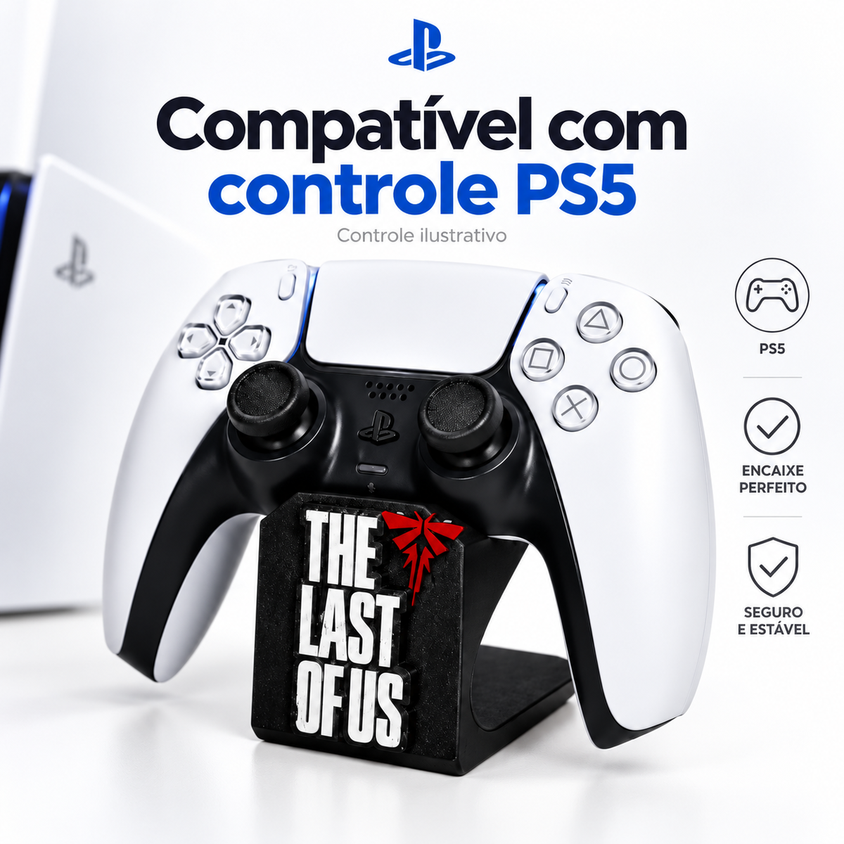 Suporte para Controle PS5 PS4 Xbox Universal Base Gamer The Last of Us