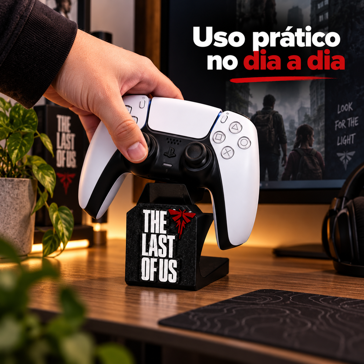 Suporte para Controle PS5 PS4 Xbox Universal Base Gamer The Last of Us