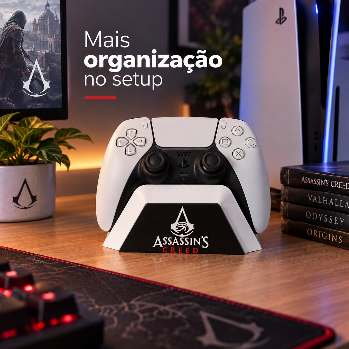 Suporte para Controle PS5 Assassin's Creed Base Gamer Decorativa
