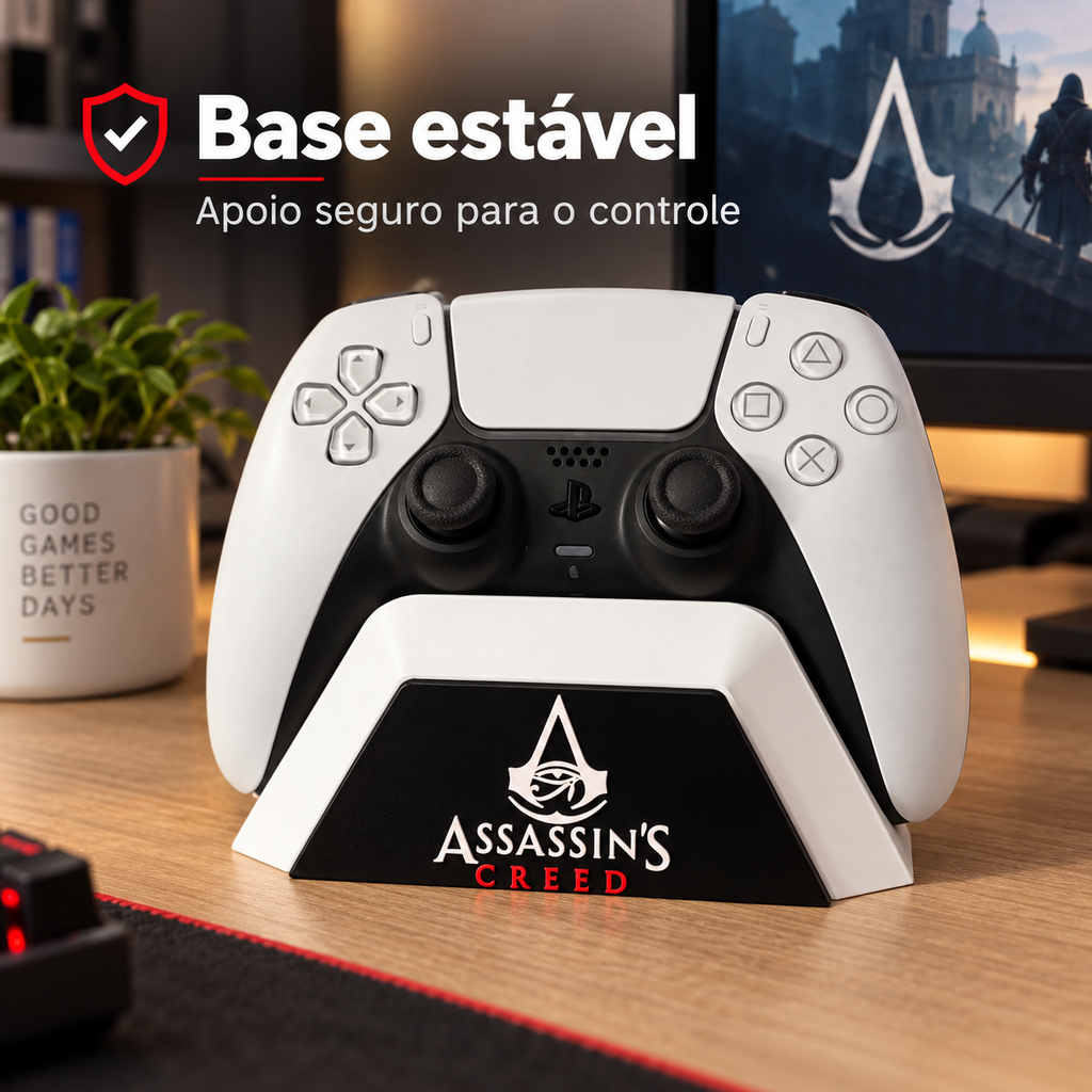 Suporte para Controle PS5 Assassin's Creed Base Gamer Decorativa