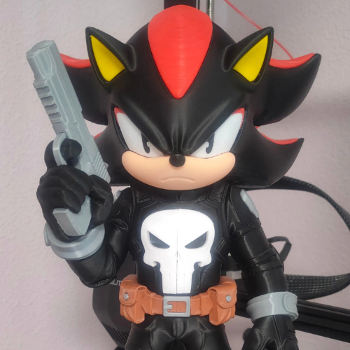 Boneco Shadow Justiceiro - Action Figure Colecionável - Estátua Sonic Justiceiro, Enfeite Gamer 🦔💀