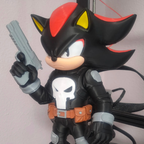 Boneco Shadow Justiceiro - Action Figure Colecionável - Estátua Sonic Justiceiro, Enfeite Gamer 🦔💀