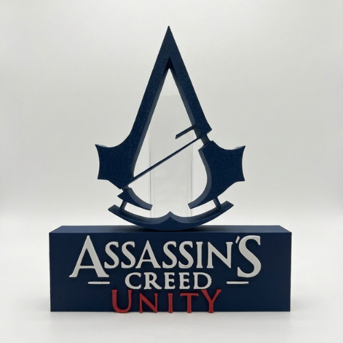 Placa Assassin's Creed Unity – Letreiro Gamer Mesa, Enfeite Setup, Revolução ⚔️⚜️