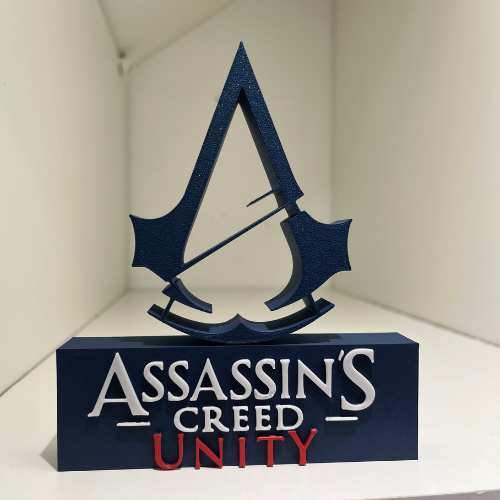 Placa Assassin's Creed Unity – Letreiro Gamer Mesa, Enfeite Setup, Revolução ⚔️⚜️