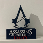 Placa Assassin's Creed Unity – Letreiro Gamer Mesa, Enfeite Setup, Revolução ⚔️⚜️