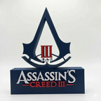 Placa Assassin's Creed 3 – Letreiro Gamer Mesa, Enfeite Setup, Connor Kenway 🪓🦅