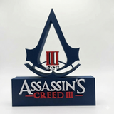Placa Assassin's Creed 3 – Letreiro Gamer Mesa, Enfeite Setup, Connor Kenway 🪓🦅