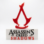 Placa Assassin's Creed Shadows – Letreiro Gamer Mesa, Enfeite Setup, Japão Feudal ⚔️🥷