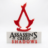 Placa Assassin's Creed Shadows – Letreiro Gamer Mesa, Enfeite Setup, Japão Feudal ⚔️🥷