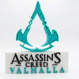 Placa Assassin's Creed Valhalla – Letreiro Gamer Mesa, Enfeite Setup, Eivor Viking 🪓🛡️