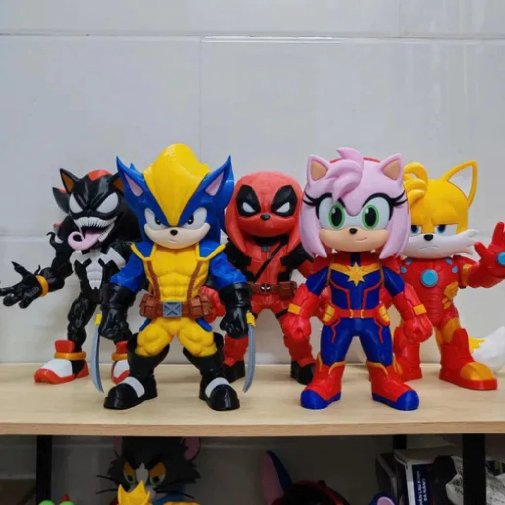 Amy Rose Capitã Marvel - Boneco Action Figure - Edição Especial Mashup Sonic x Avengers 🦸‍♀️✨