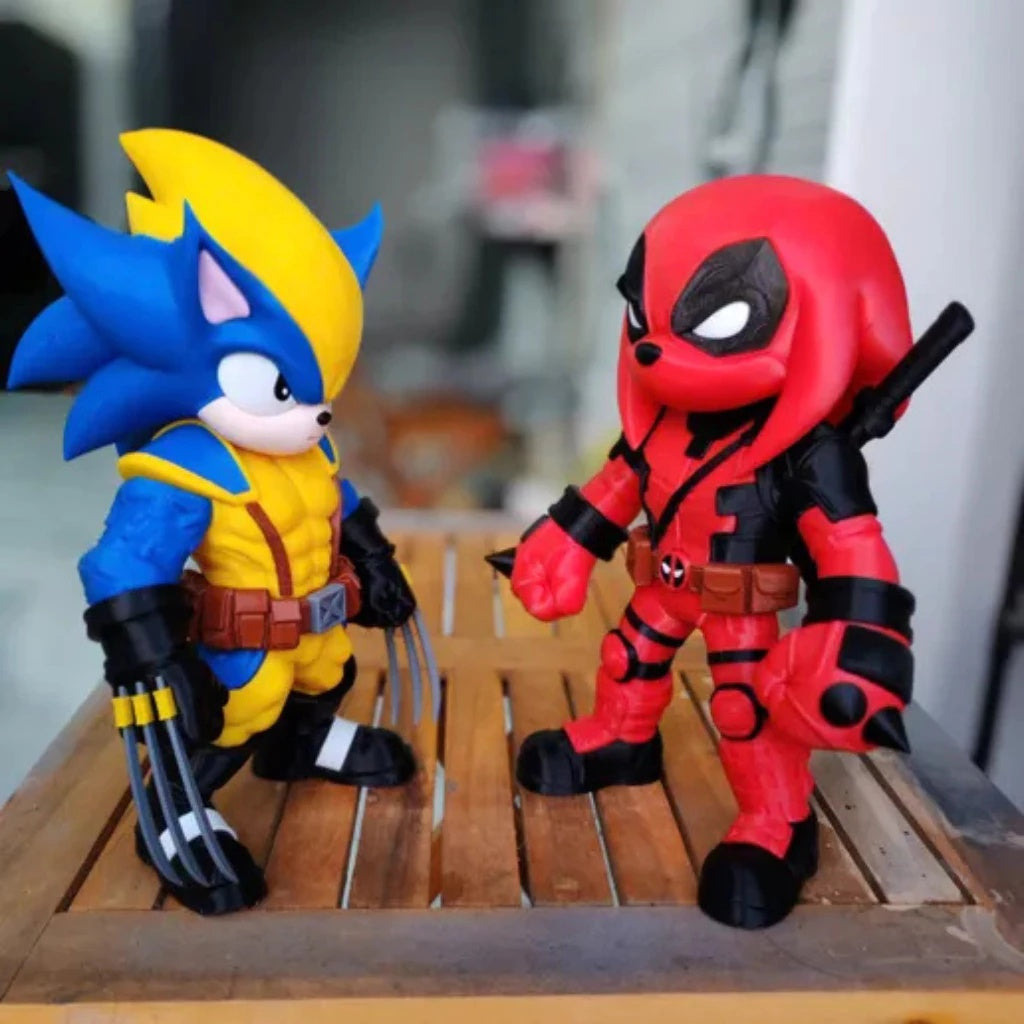 Knuckles Deadpool - Action Figure - Edição Especial Mashup Luxo 🥊🔴⚔️