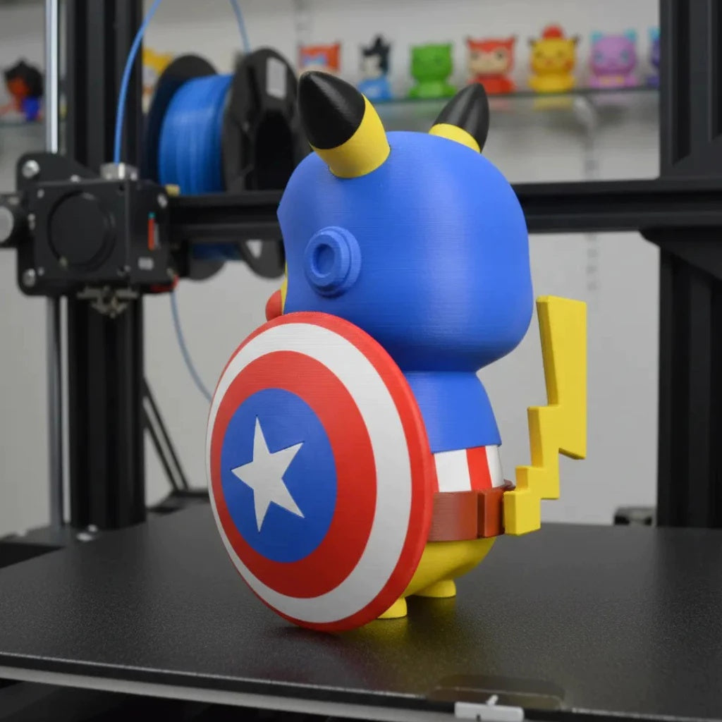 Pikachu - Boneco Colecionável - Vingadores Capitão América Premium ⚡🛡️💎