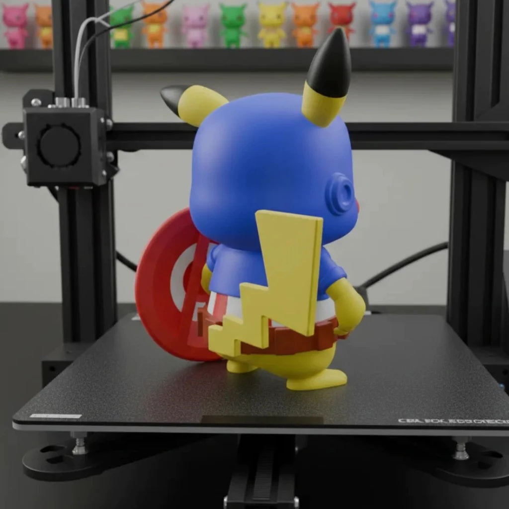 Pikachu - Boneco Colecionável - Vingadores Capitão América Premium ⚡🛡️💎
