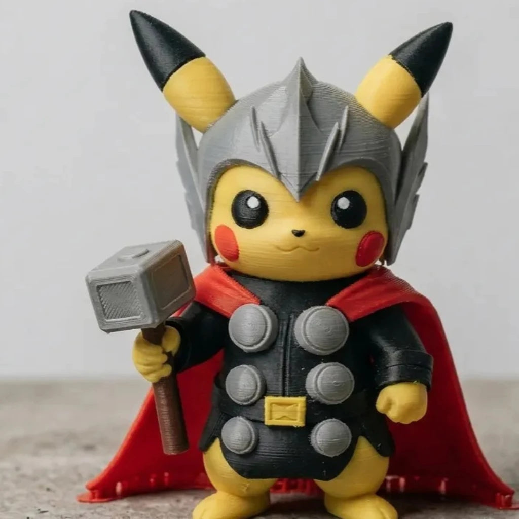 Pikachu Thor Marvel - Action Figure - Crossover Geek Premium ⚡🔨✨