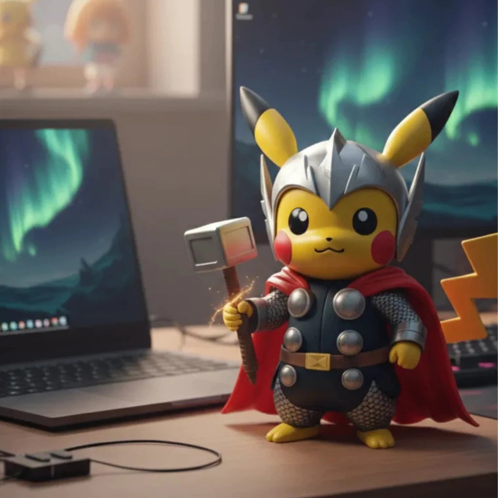 Pikachu Thor Marvel - Action Figure - Crossover Geek Premium ⚡🔨✨