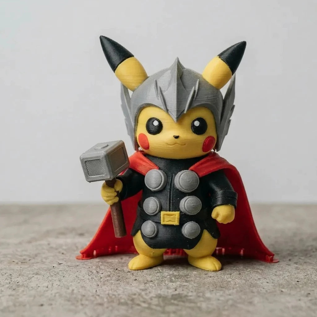 Pikachu Thor Marvel - Action Figure - Crossover Geek Premium ⚡🔨✨