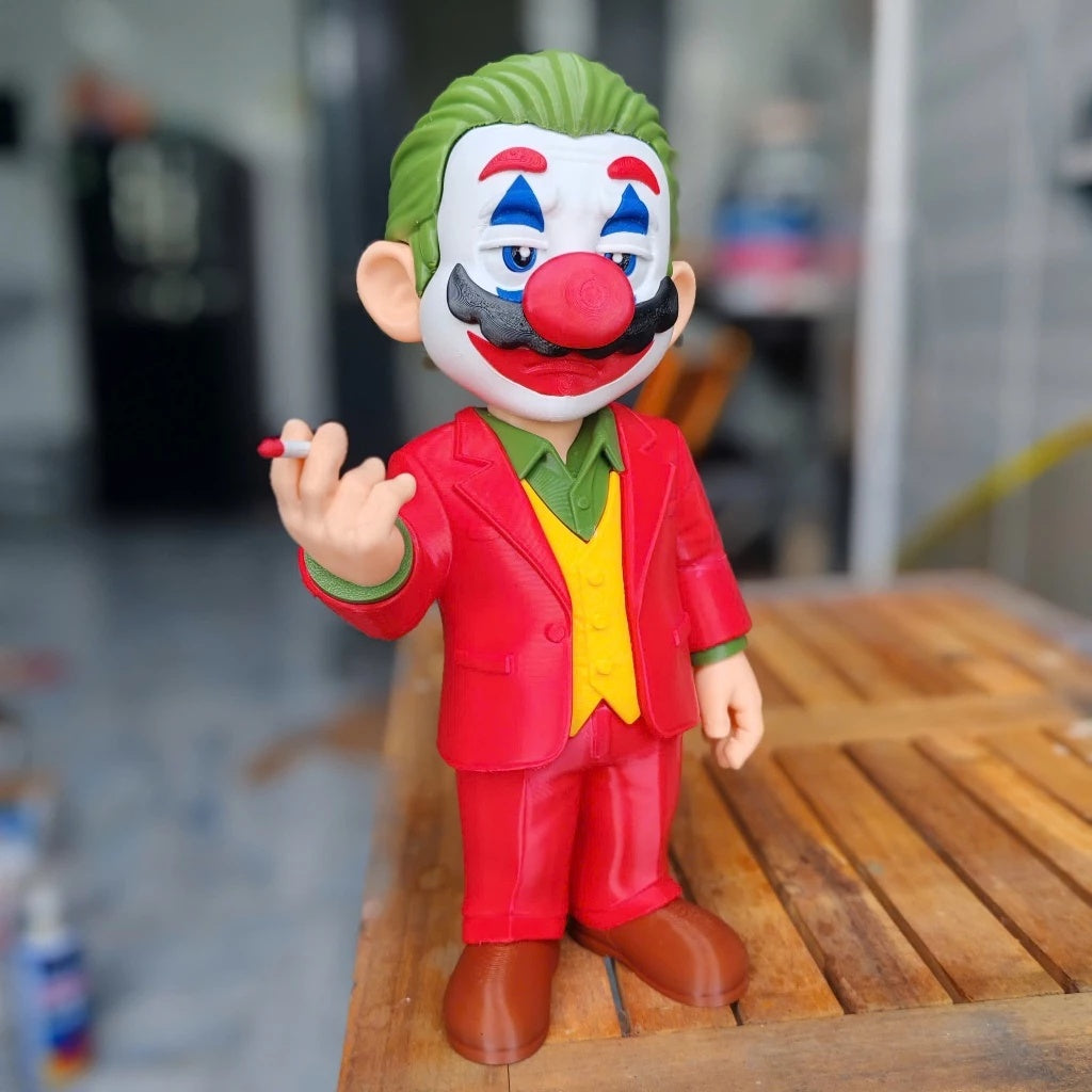 Jokerio Crossover Mario e Coringa - Action Figure - Premium 3D 🃏🍄💎