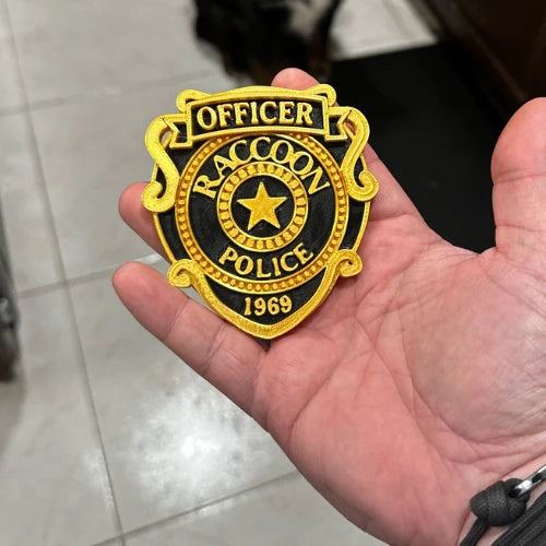 Distintivo Raccoon Police R.P.D. - leon kennedy re9 -  Resident Evil Colecionador 🔥💎🎬