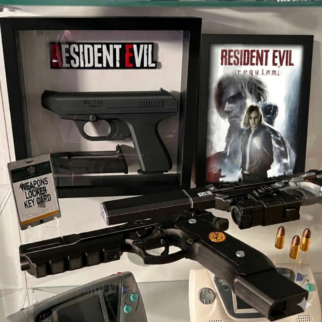 Kit Placa Decorativa Gamer Símbolo Geek Logo Jogo Resident Evil Para Setup Gamer