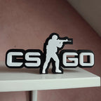 Placa Counter Strike CS GO – Letreiro Gamer Mesa, Enfeite Setup, Decoração 🏆🕹️