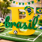 Placa Brasil Decorativa – Enfeite Copa do Mundo, Letreiro Mesa, Escultura B 🗺️💎