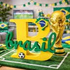 Placa Brasil Decorativa – Enfeite Copa do Mundo, Letreiro Mesa, Escultura B 🗺️💎